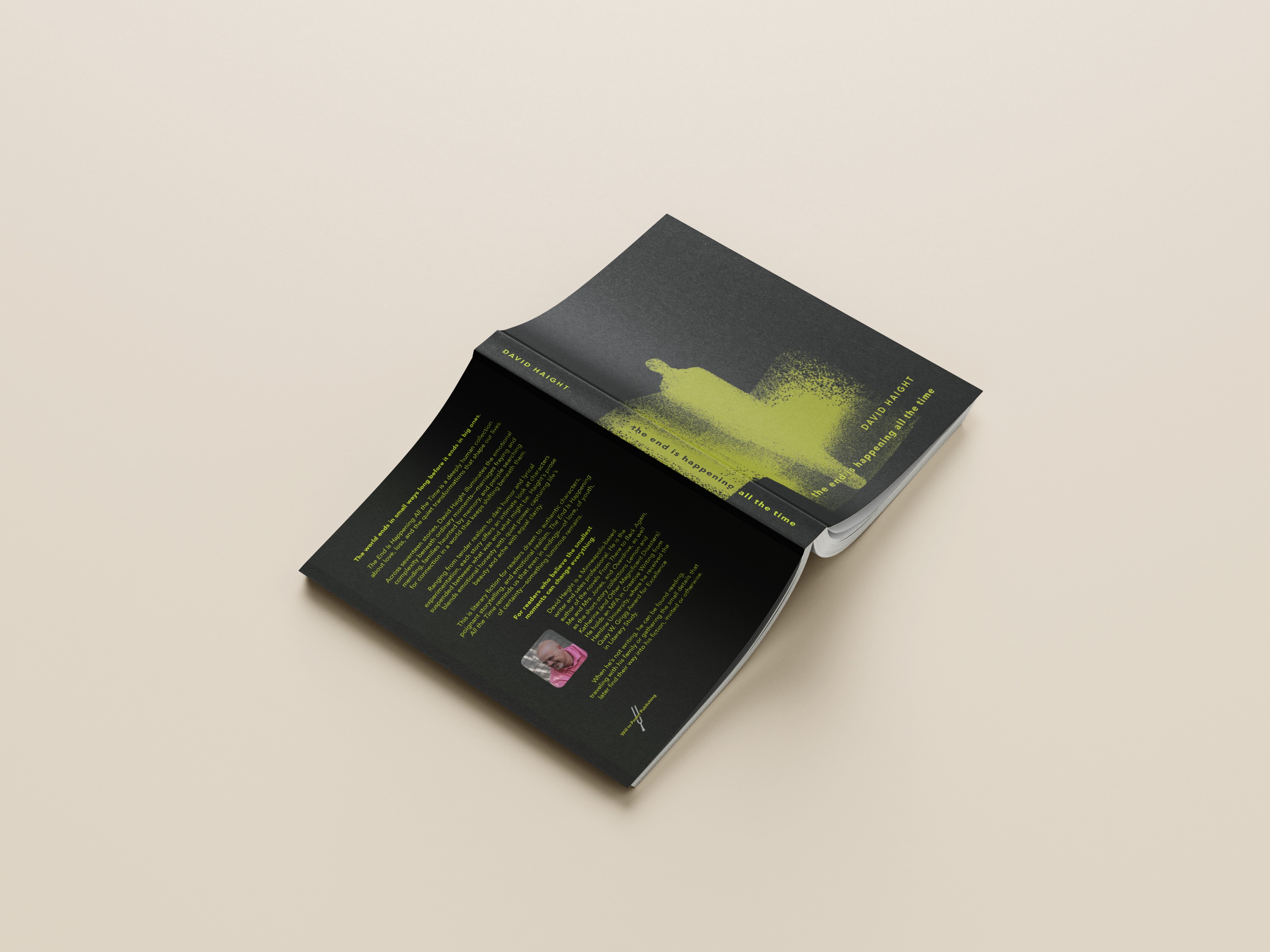 Full cover wrap with spine and back cover blurb on dark background