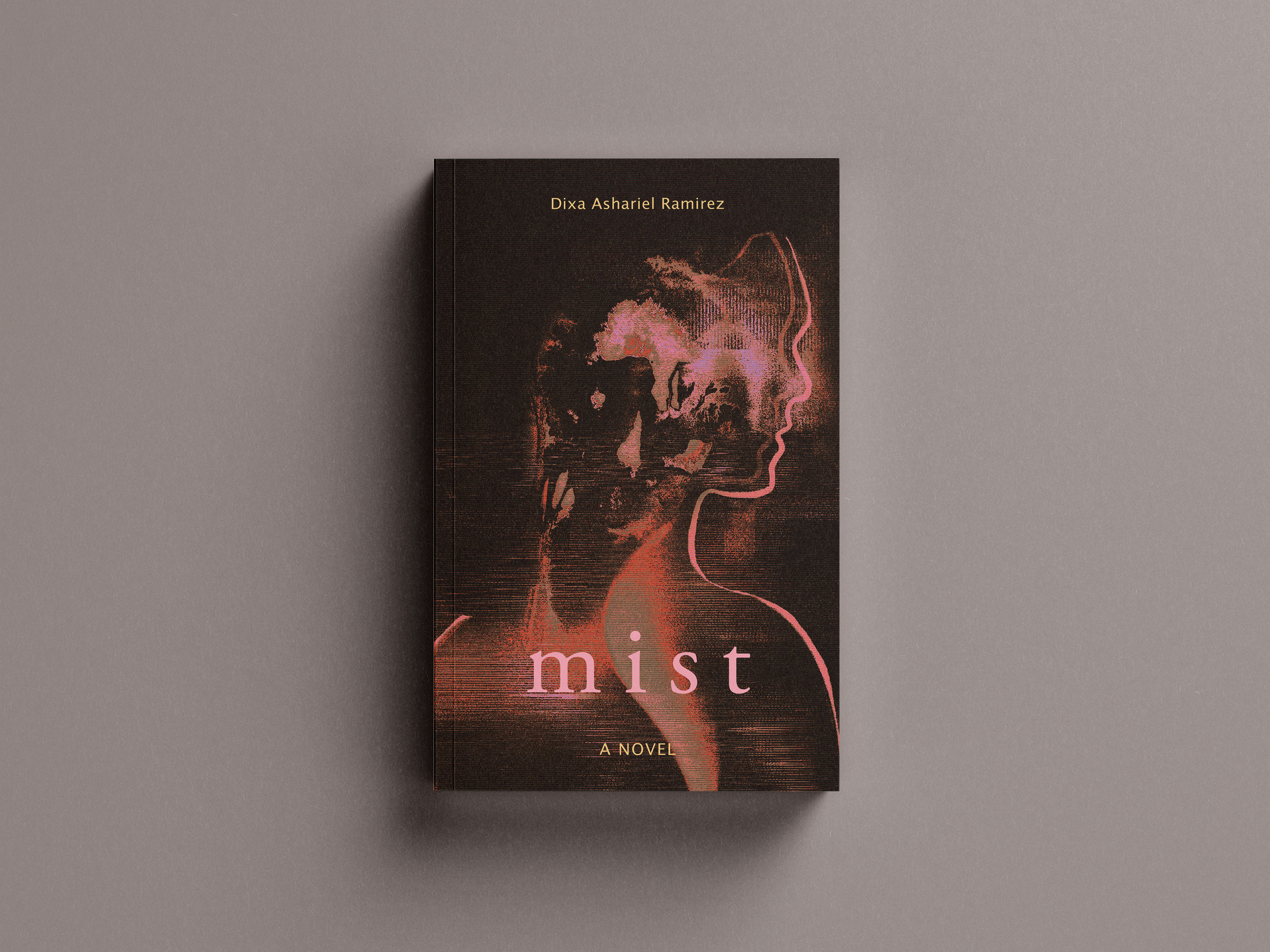 Open book showing title page with spaced serif typography