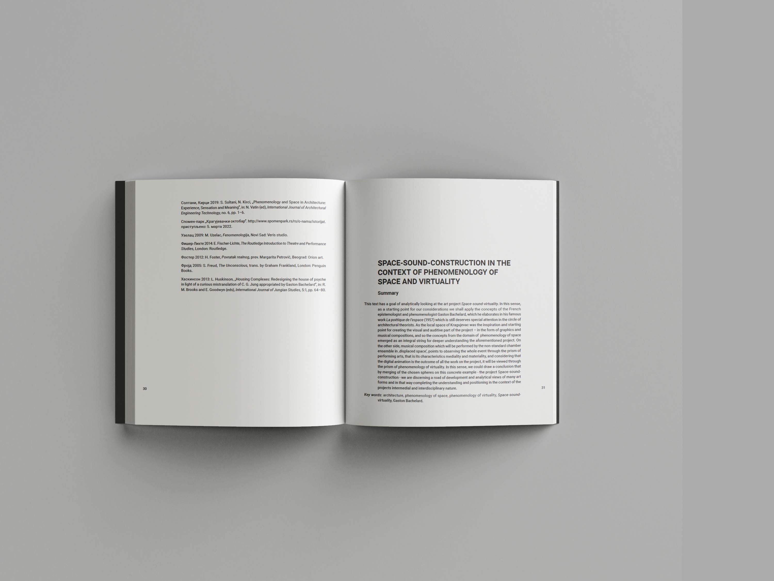 Academic spread with bibliography and English-language summary